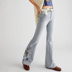 SOLD! New DRIFTWOOD Farrah Flare - Pinstripe Lagoon Waist 25